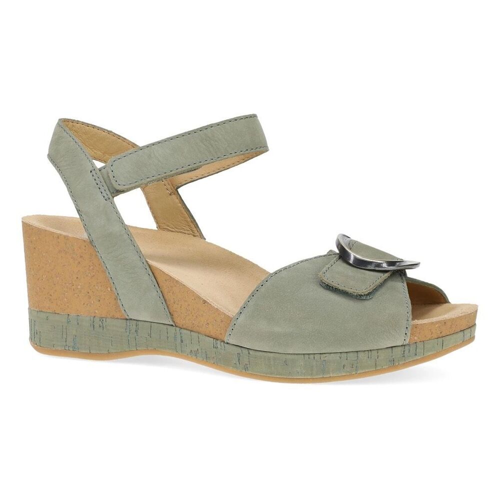 Dansko Stella Wedge Sandal in Sage Nubuck Size 9(40) Retro, Timeless, Romantic - Picture 1 of 12